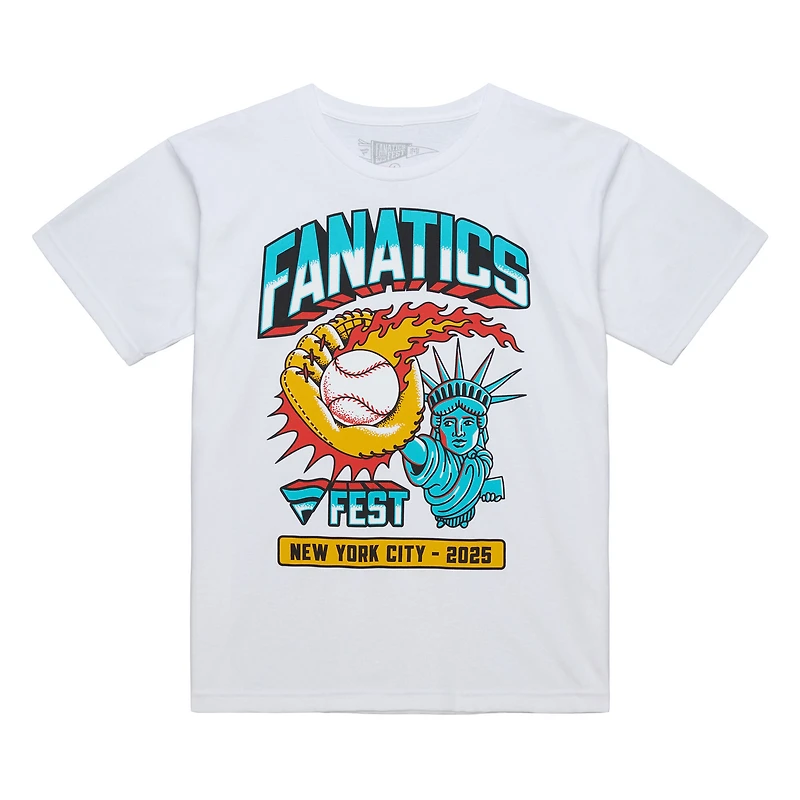 Men's Mitchell & Ness White Fanatics Fest 2025 Lady Liberty T-Shirt