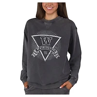 Women's Concepts Sport Charcoal Washington Huskies Boxy Mist French Terry Long Sleeve Top