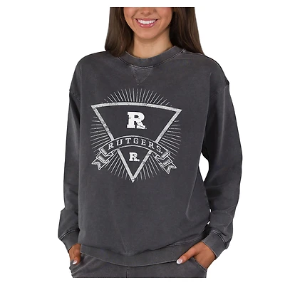 Women's Concepts Sport Charcoal Rutgers Scarlet Knights Boxy Mist French Terry Long Sleeve Top