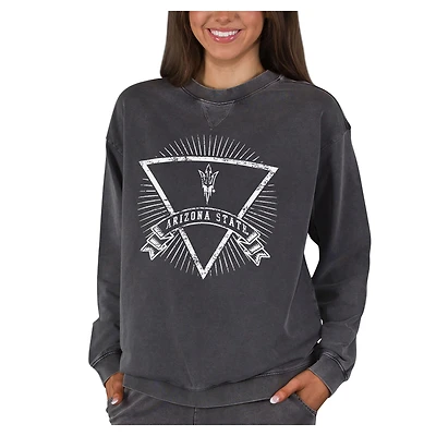 Women's Concepts Sport Charcoal Arizona State Sun Devils Boxy Mist French Terry Long Sleeve Top