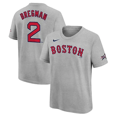 Youth Nike Alex Bregman Heather Gray Boston Red Sox 2025 MLB All-Star Edition Name & Number T-Shirt