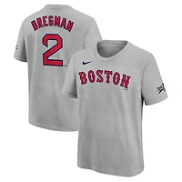Youth Nike Alex Bregman Heather Gray Boston Red Sox 2025 MLB All-Star Edition Name & Number T-Shirt