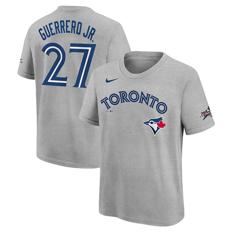 Youth Nike Vladimir Guerrero Jr. Heather Gray Toronto Blue Jays 2025 MLB All-Star Edition Name & Number T-Shirt