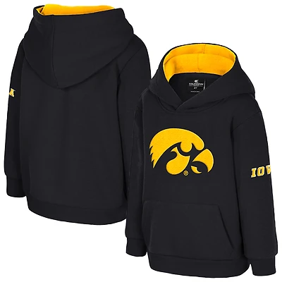 Toddler Colosseum  Black Iowa Hawkeyes Big Logo Volume Fleece Pullover Hoodie