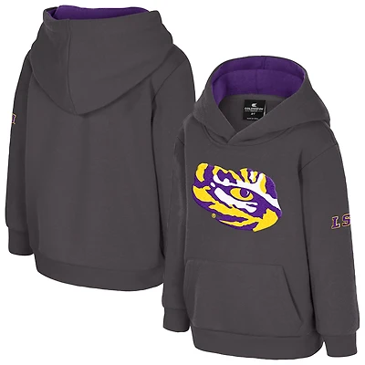 Toddler Colosseum  Charcoal LSU Tigers Big Logo Volume Fleece Pullover Hoodie