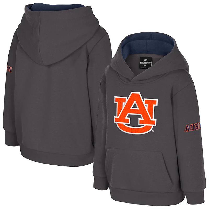 Toddler Colosseum Charcoal Auburn Tigers Big Logo Volume Fleece Pullover Hoodie