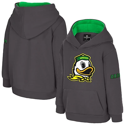 Toddler Colosseum  Charcoal Oregon Ducks Big Logo Volume Fleece Pullover Hoodie
