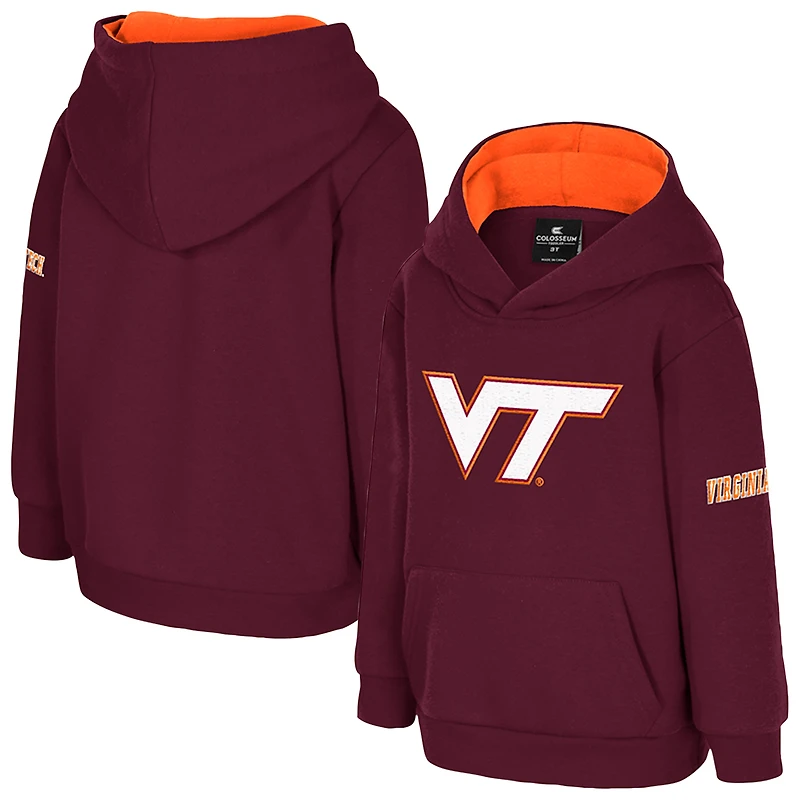 Toddler Colosseum  Maroon Virginia Tech Hokies Big Logo Volume Fleece Pullover Hoodie