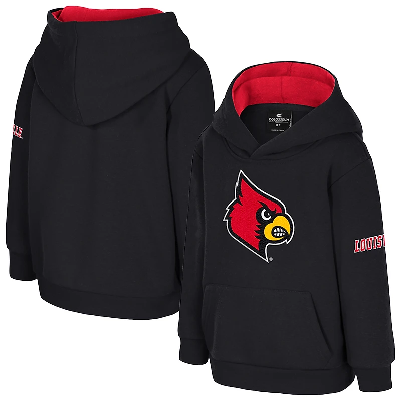 Toddler Colosseum  Black Louisville Cardinals Big Logo Volume Fleece Pullover Hoodie