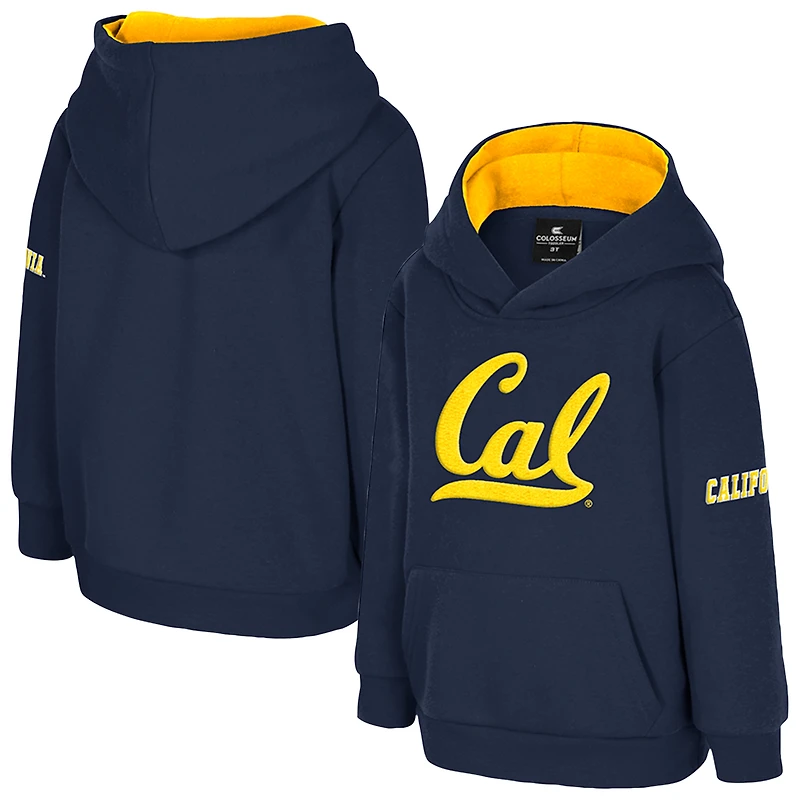 Toddler Colosseum  Navy Cal Bears Big Logo Volume Fleece Pullover Hoodie