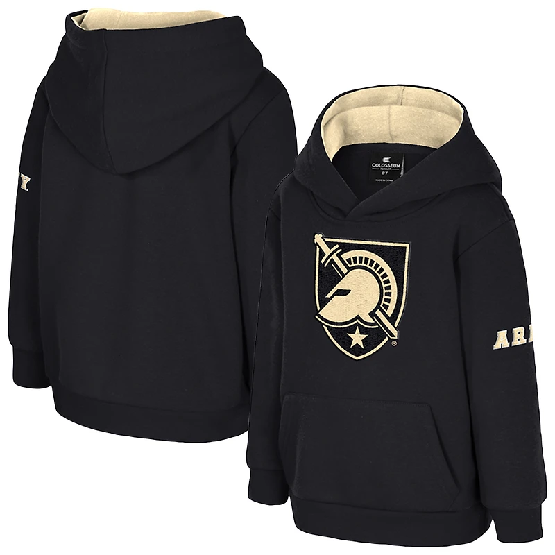 Toddler Colosseum Black Army Knights Big Logo Volume Fleece Pullover Hoodie