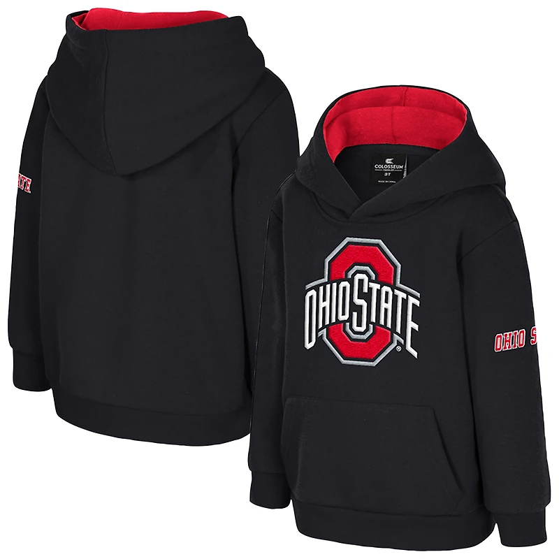 Toddler Colosseum  Black Ohio State Buckeyes Big Logo Volume Fleece Pullover Hoodie