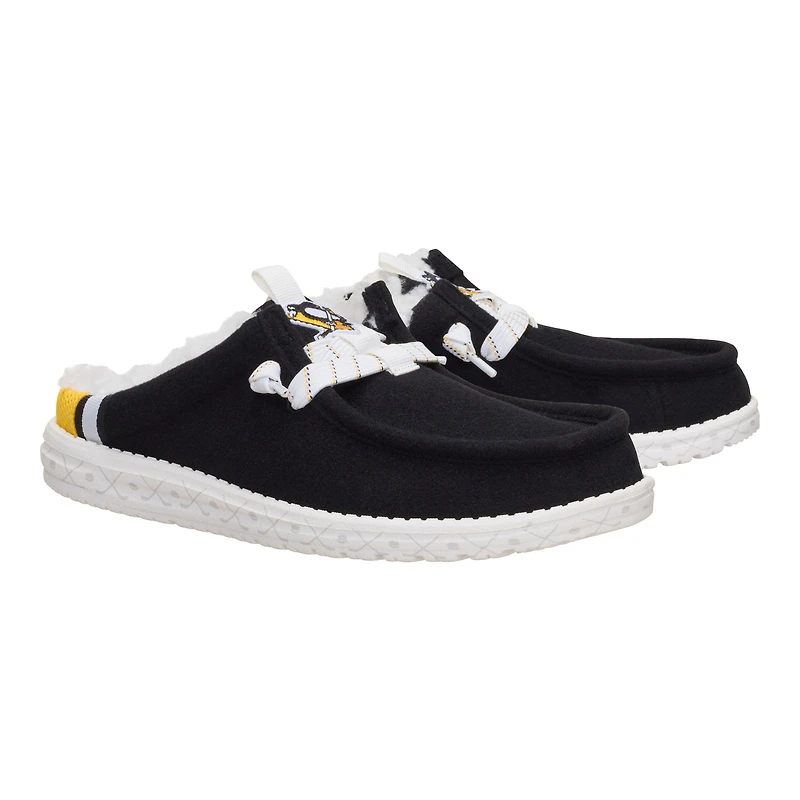 Men's Hey Dude Black Pittsburgh Penguins Wally Casual Slip-On Shoes