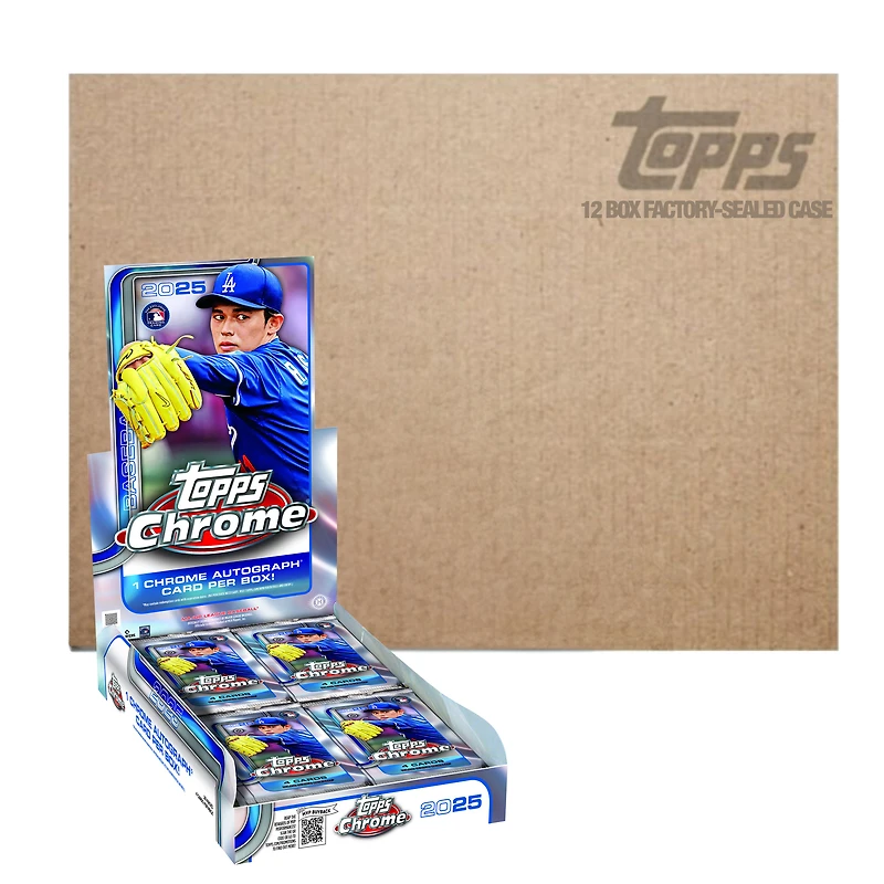 2025 Topps Chrome Baseball Factory Sealed Hobby 12 Box Case