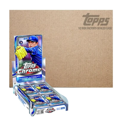2025 Topps Chrome Baseball Factory Sealed Hobby 12 Box Case