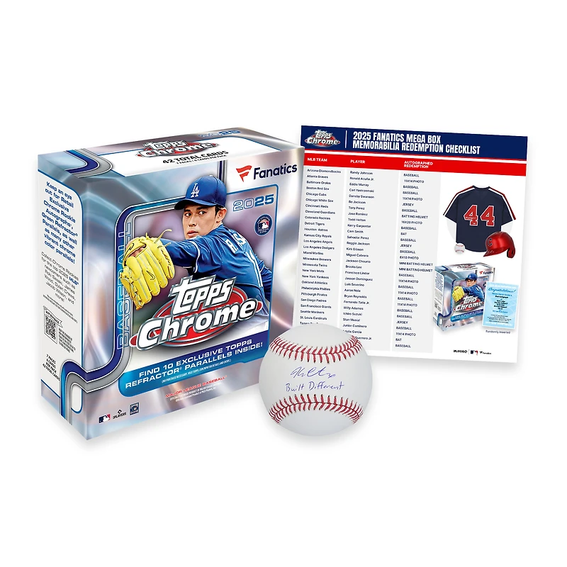 2025 Topps Chrome Baseball Factory Sealed Fanatics Exclusive Mega Box