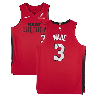 Dwyane Wade Miami Heat Autographed Red Nike 2024-25 City Edition Authentic Jersey