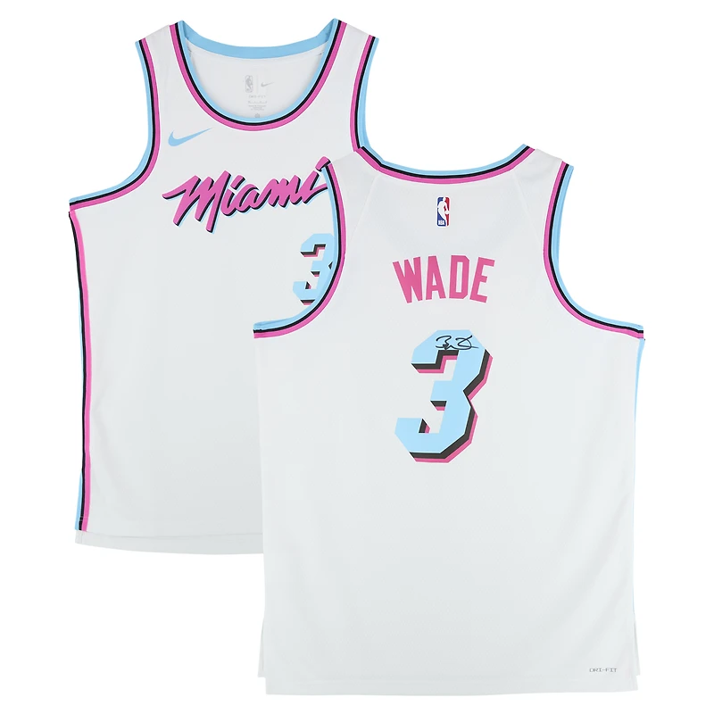 Dwyane Wade Miami Heat Autographed White Nike Miami Vice Swingman Jersey