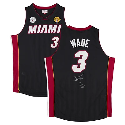 Dwyane Wade Miami Heat Autographed Black Mitchell & Ness 2012-13 Authentic Jersey with "06 Finals MVP" Inscription