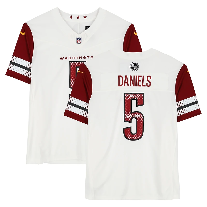 Jayden Daniels Washington Commanders Autographed White Nike Vapor F.U.S.E. Limited Jersey with "2024 OROY" Inscription