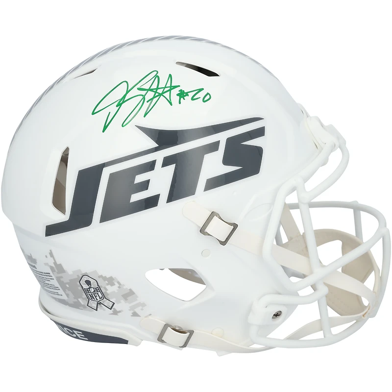 Breece Hall New York Jets Autographed Riddell 2024 Salute To Service Speed Authentic Helmet