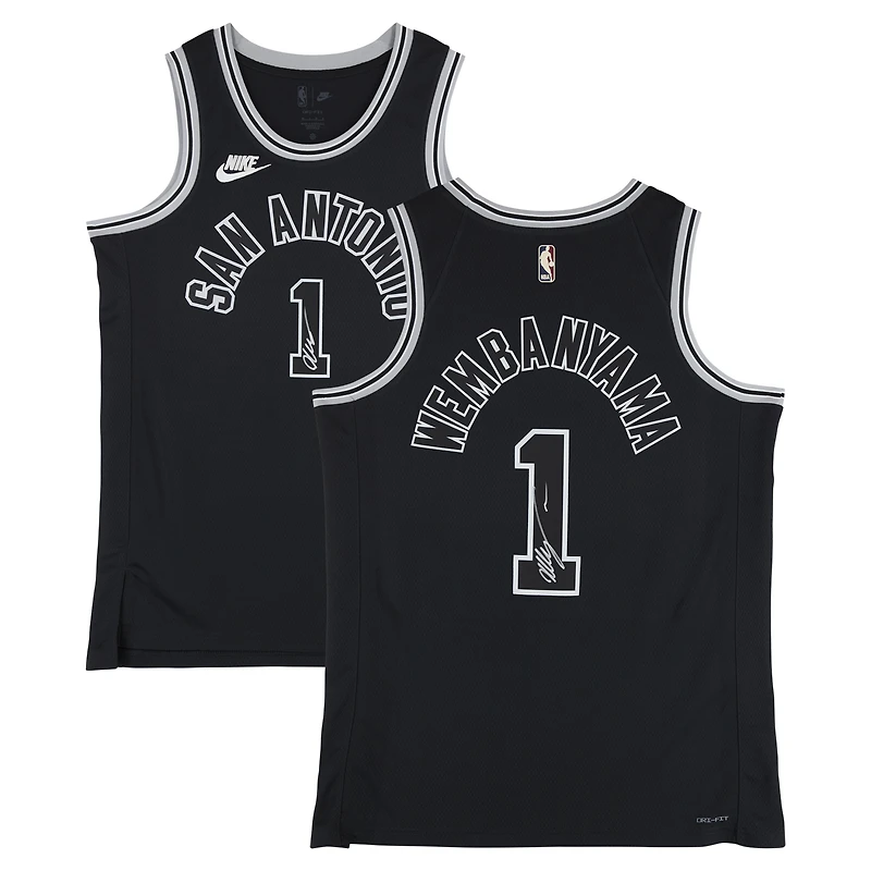 Victor Wembanyama San Antonio Spurs Autographed Black Nike Classic Edition Swingman Jersey - Signed on Front & Back