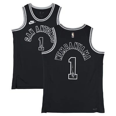 Victor Wembanyama San Antonio Spurs Autographed Black Nike Classic Edition Swingman Jersey - Signed on Front & Back