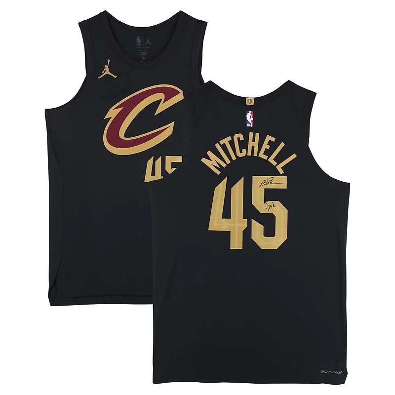 Donovan Mitchell Cleveland Cavaliers Autographed Black Nike Statement Edition Authentic Jersey with "Spida" Inscription