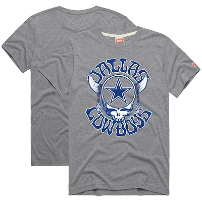 Men's Homage  Gray Dallas Cowboys NFL x Grateful Dead T-Shirt