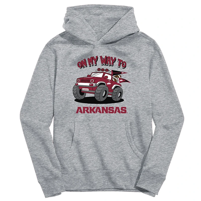 Youth Vive La Fete Gray Arkansas Razorbacks On My Way To Pullover Hoodie