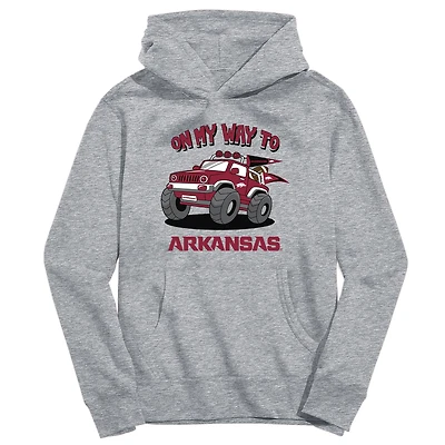Youth Vive La Fete Gray Arkansas Razorbacks On My Way To Pullover Hoodie