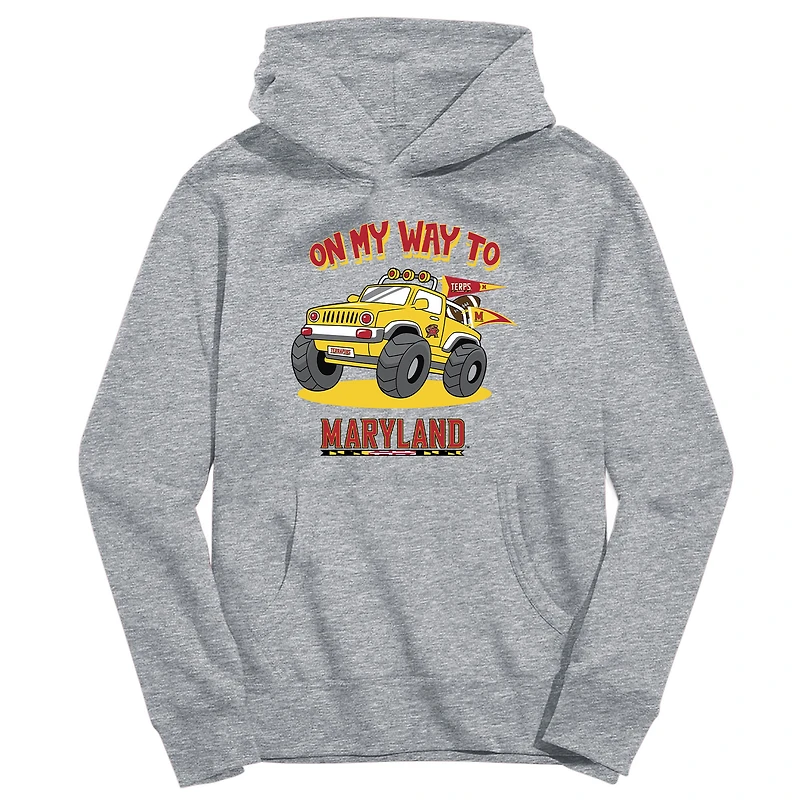 Youth Vive La Fete Gray Maryland Terrapins On My Way To Pullover Hoodie