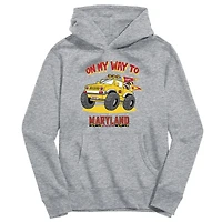 Youth Vive La Fete Gray Maryland Terrapins On My Way To Pullover Hoodie
