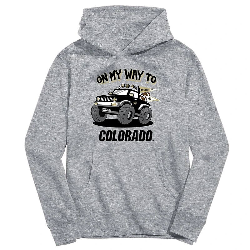 Youth Vive La Fete Gray Colorado Buffaloes On My Way To Pullover Hoodie