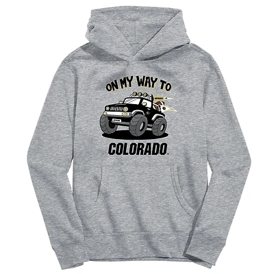 Youth Vive La Fete Gray Colorado Buffaloes On My Way To Pullover Hoodie