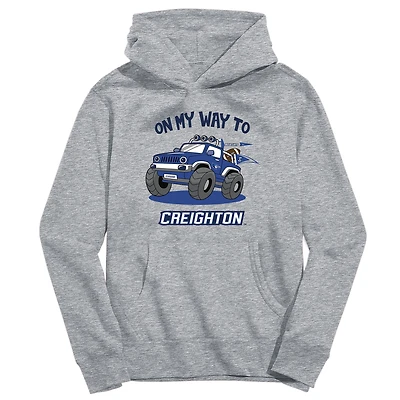Youth Vive La Fete Gray Creighton Bluejays On My Way To Pullover Hoodie
