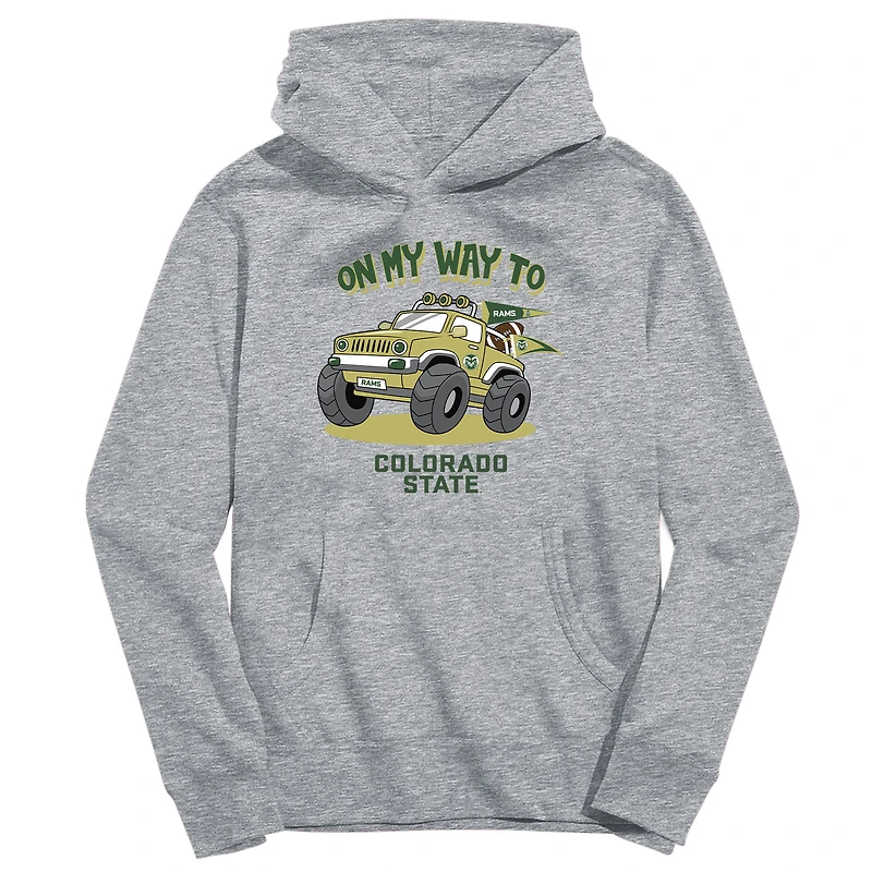 Youth Vive La Fete Gray Colorado State Rams On My Way To Pullover Hoodie