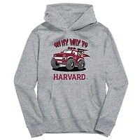 Youth Vive La Fete Gray Harvard Crimson On My Way To Pullover Hoodie