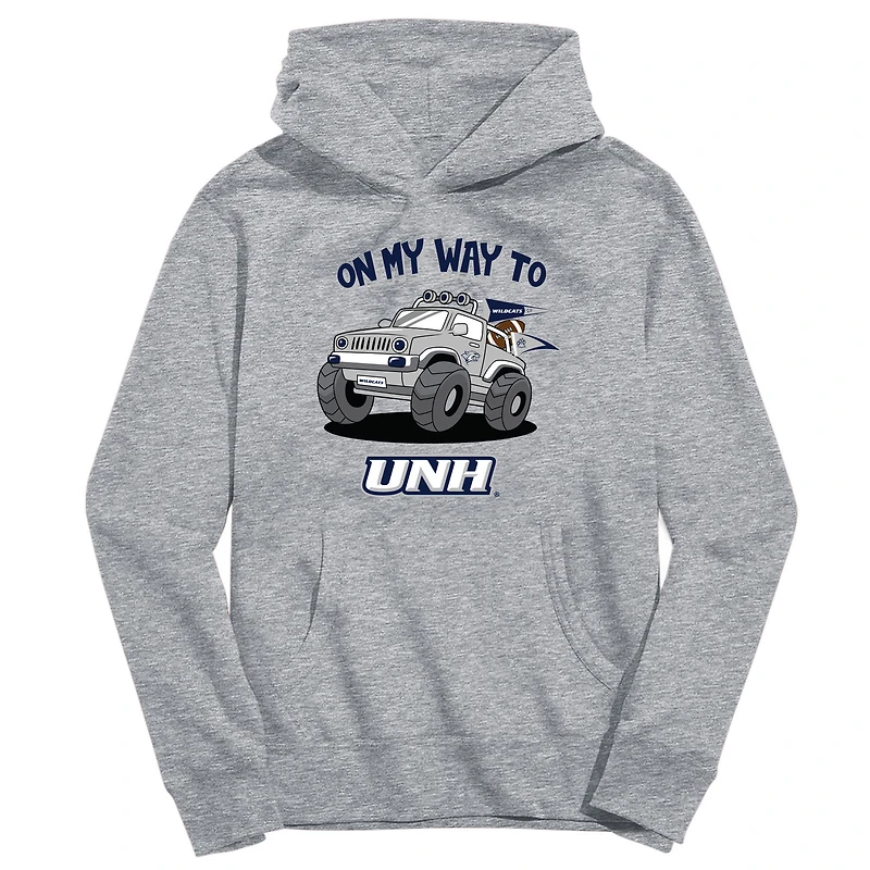 Youth Vive La Fete Gray New Hampshire Wildcats On My Way To Pullover Hoodie
