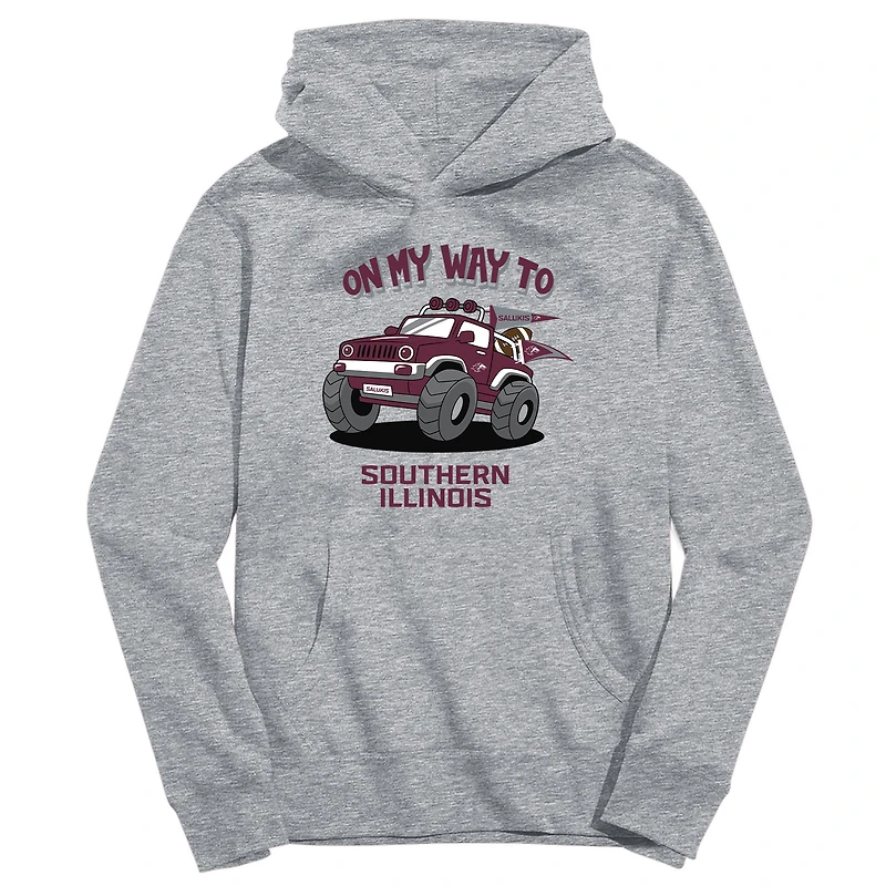 Youth Vive La Fete Gray Southern Illinois Salukis On My Way To Pullover Hoodie