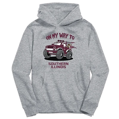 Youth Vive La Fete Gray Southern Illinois Salukis On My Way To Pullover Hoodie