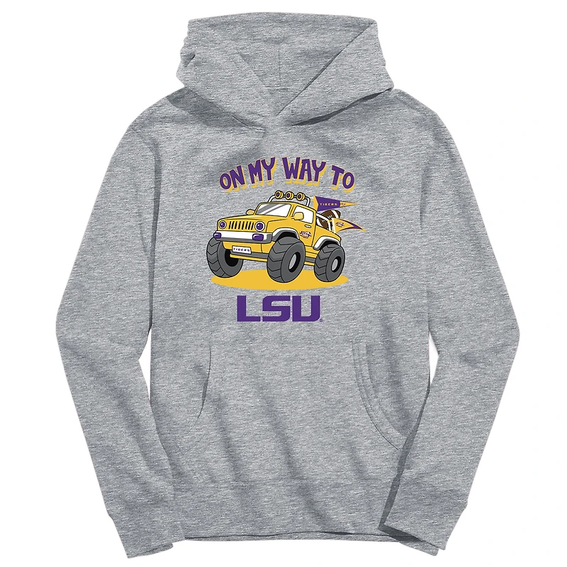 Youth Vive La Fete Gray LSU Tigers On My Way To Pullover Hoodie