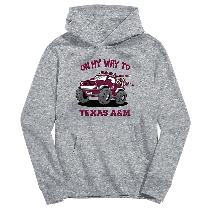 Youth Vive La Fete Gray Texas A&M Aggies On My Way To Pullover Hoodie