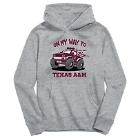 Youth Vive La Fete Gray Texas A&M Aggies On My Way To Pullover Hoodie