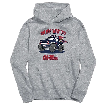 Youth Vive La Fete Gray Ole Miss Rebels On My Way To Pullover Hoodie