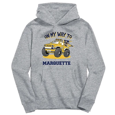 Youth Vive La Fete Gray Marquette Golden Eagles On My Way To Pullover Hoodie