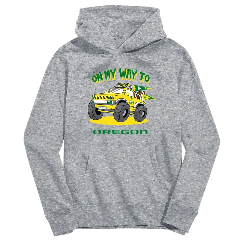 Youth Vive La Fete Gray Oregon Ducks On My Way To Pullover Hoodie