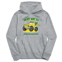 Youth Vive La Fete Gray Oregon Ducks On My Way To Pullover Hoodie