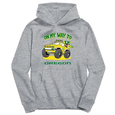 Youth Vive La Fete Gray Oregon Ducks On My Way To Pullover Hoodie