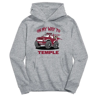 Youth Vive La Fete Gray Temple Owls On My Way To Pullover Hoodie